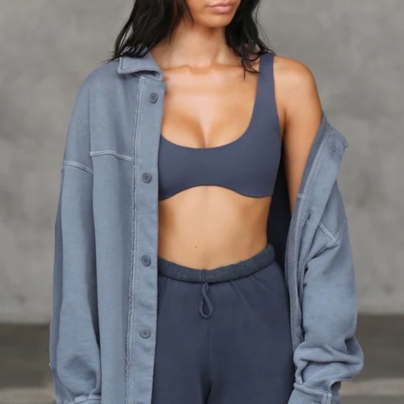 🆕JOAH BROWN SUEDED NAVY CROPPED CONTOUR BRA SIZE: XS/S NWT - Picture 16 of 16